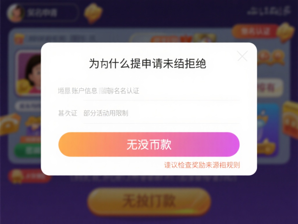 为什么提现申请被拒绝？
如果你的申请未通过，可能